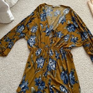 Audrey 3 + 1 Tan/Blue Romper